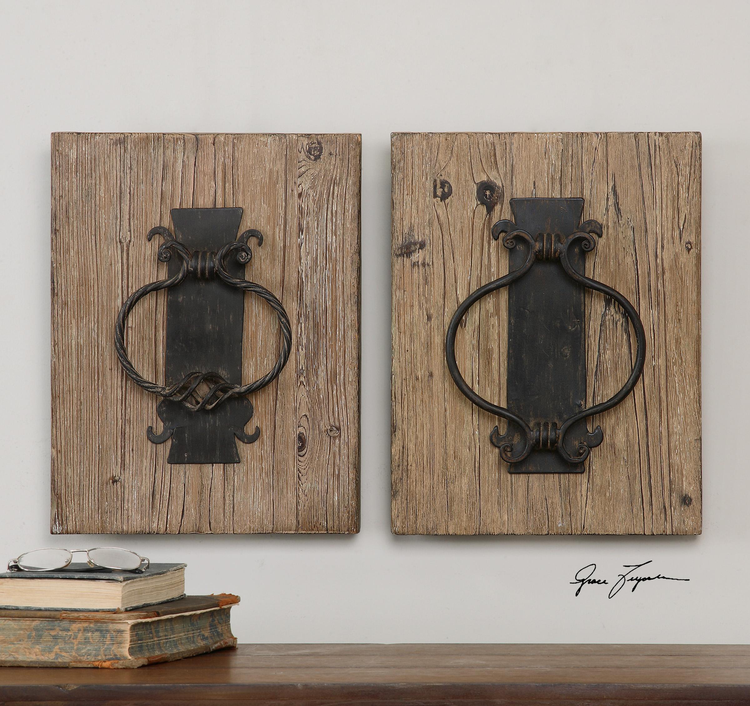 Uttermost Alternative Wall Decor 07654 Rustic Door Knockers Wall Art